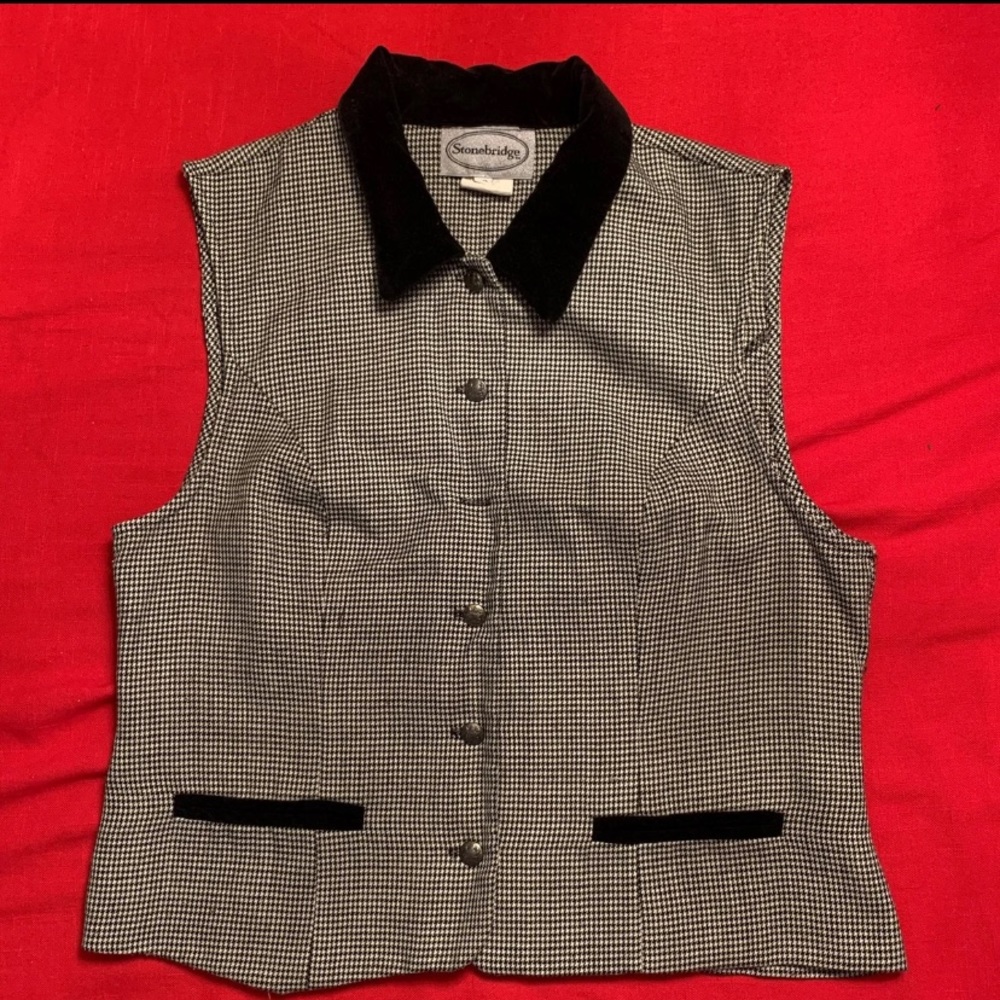 Black and white womens vest